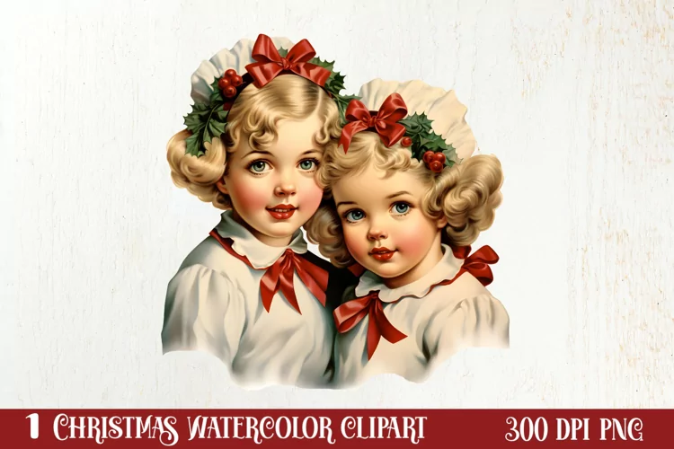 Vintage Christmas Sublimation Clipart, Vintage Christmas PNG