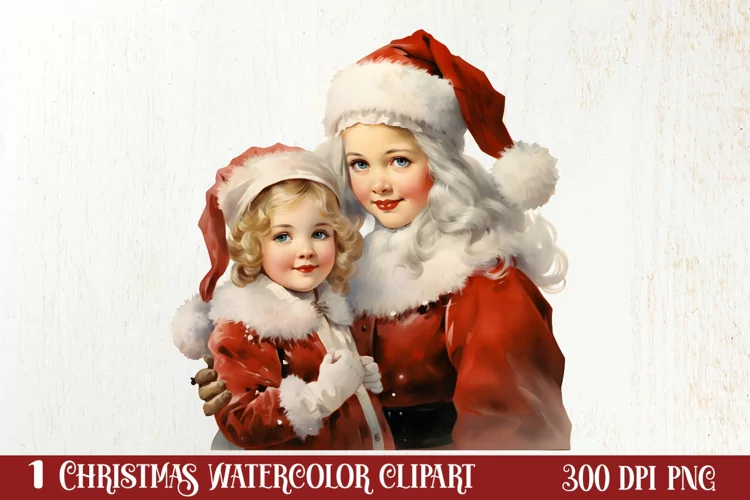 Vintage Christmas Sublimation Clipart, Vintage Christmas PNG