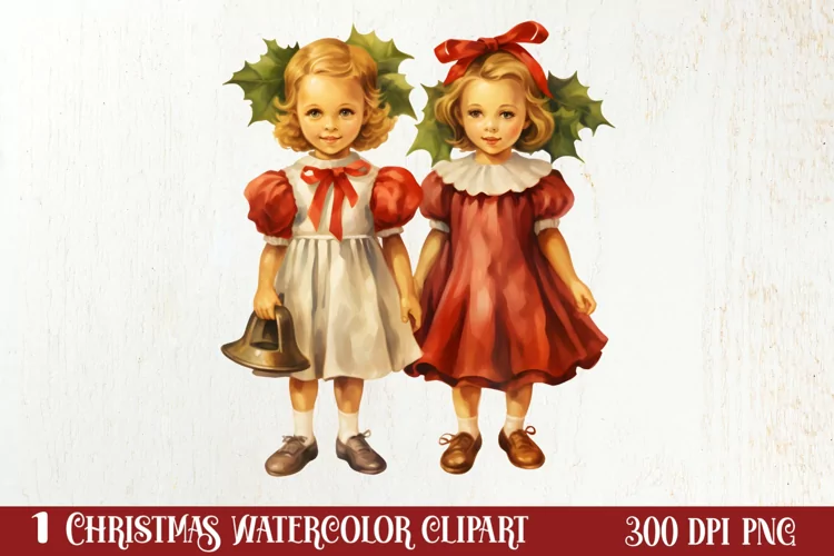Vintage Christmas Sublimation Clipart, Vintage Christmas PNG