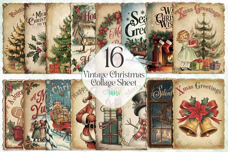 vintage-christmas-collage-sheet-bundle for Downloadable Free Printable Collage Sheets Vintage Christmas Collage Sheet Bundle for Downloadable Free Printable Collage Sheets