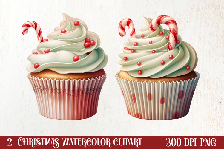 Watercolor Christmas Cakes Clipart, Christmas Clipart