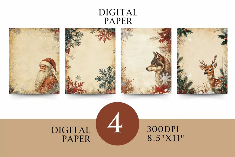Vintage Christmas Digital Paper