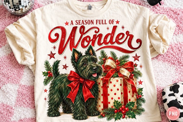Vintage Christmas Dog PNG example image 1