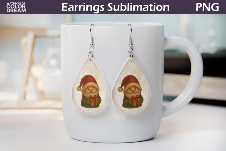 Christmas Teardrop Earrings | Gnome Earrings