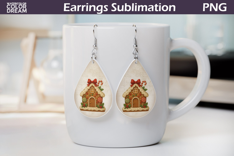 Christmas Teardrop Earrings | Gingerbread Earrings