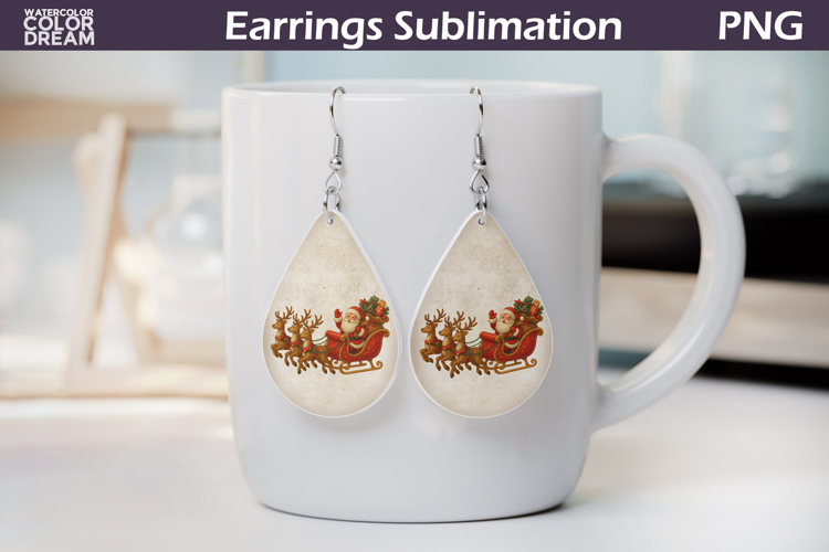 Christmas Teardrop Earrings | Santa Claus Earrings
