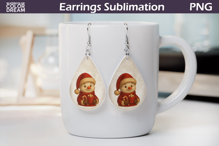 Christmas Teardrop Earrings | Snowman Earrings