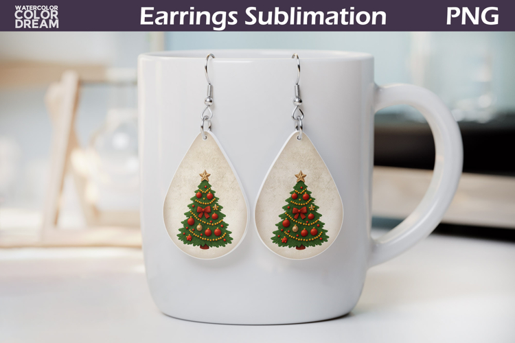 Christmas Teardrop Earrings | Christmas Tree Earrings