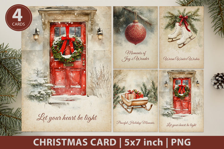 Vintage Christmas Cards, retro postcard, holiday greeting