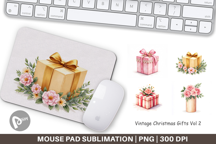 Mouse Pad Vintage Christmas Gifts Watercolor