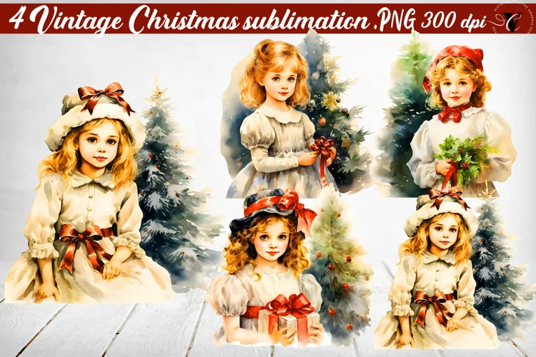 Vintage Christmas Clipart | Christmas sublimation