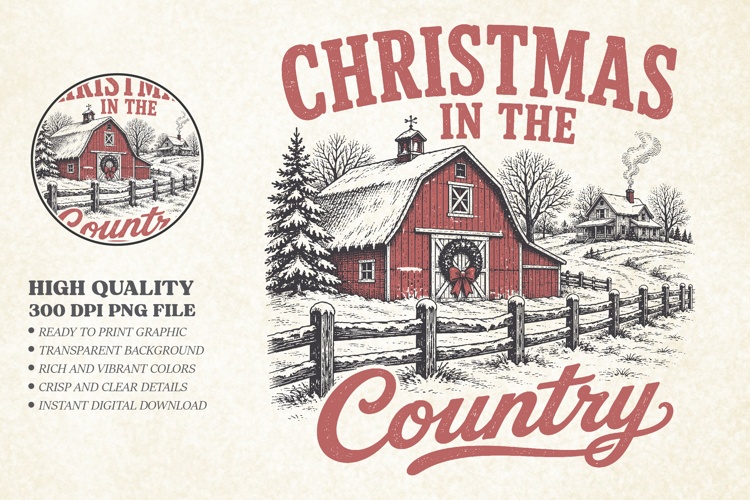 Vintage Christmas in the Country Design, Christmas Vintage