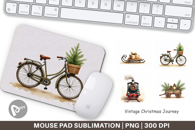 Vintage Christmas Journey Mouse Pad
