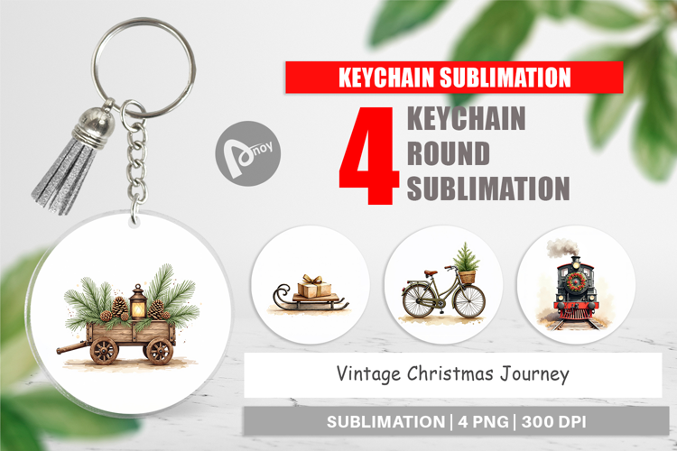 Vintage Christmas Journey Keychain