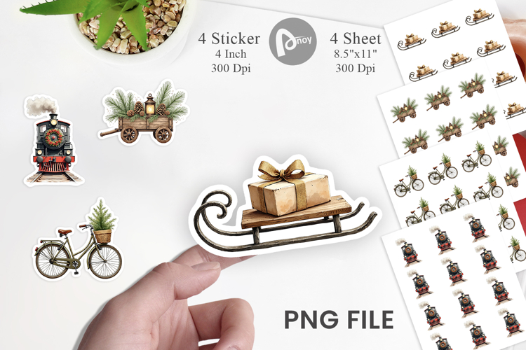 Vintage Christmas Journey Sticker