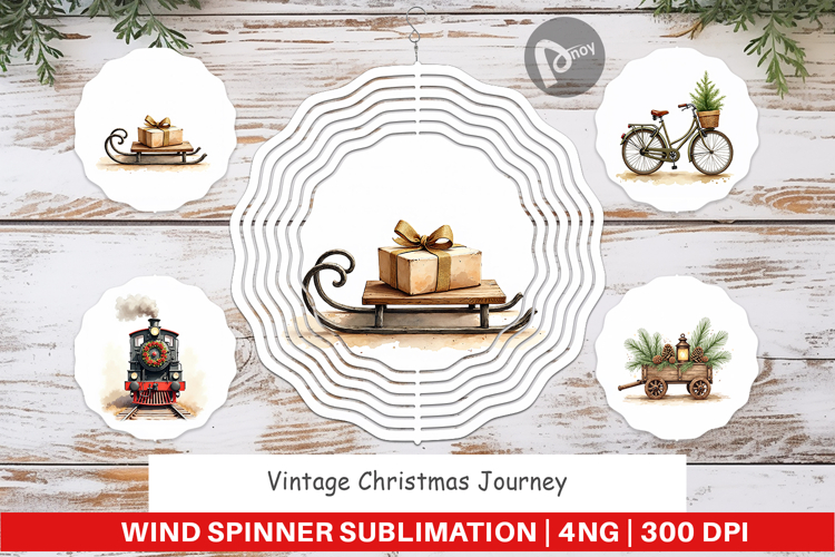 Vintage Christmas Journey Wind Spinner