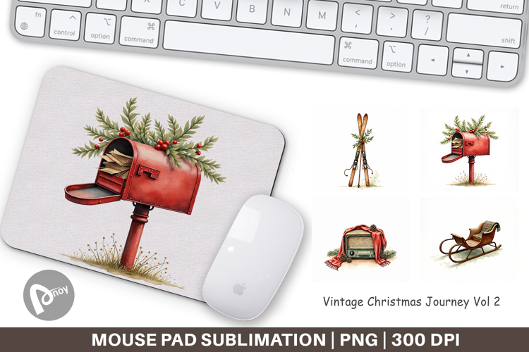 Vintage Christmas Journey Mouse Pad