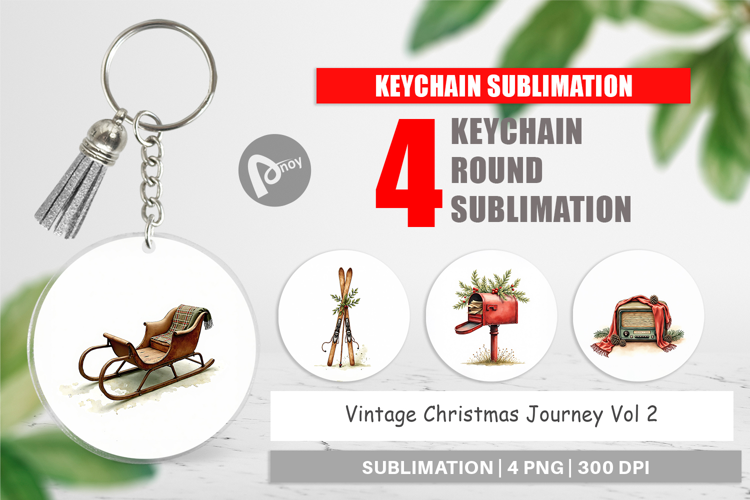 Vintage Christmas Journey Keychain