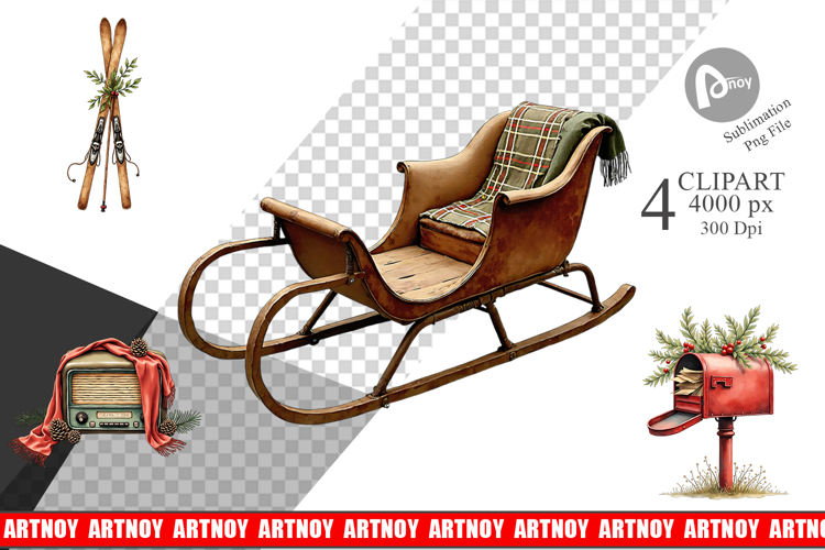 Vintage Christmas Journey Clipart
