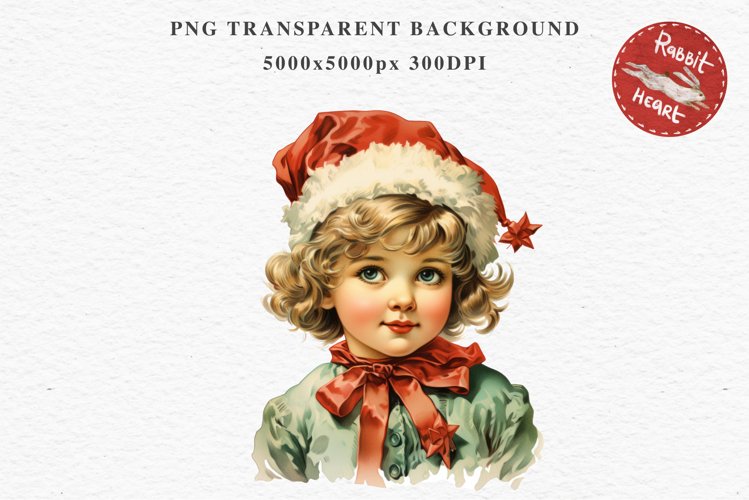 Vintage Christmas Kids Clipart Winter Children PNG Boy Girl