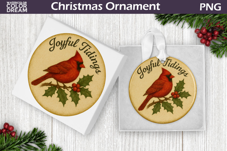 Retro Christmas Ornament | Vintage Cardinal Ornament