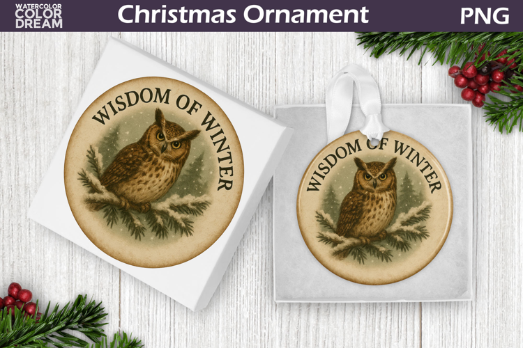Retro Christmas Ornament | Vintage Owl Christmas Ornament