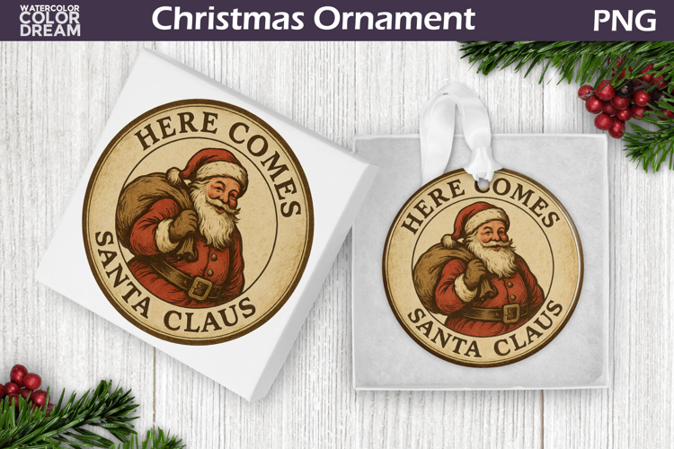 Retro Christmas Ornament | Vintage Santa Claus Ornament