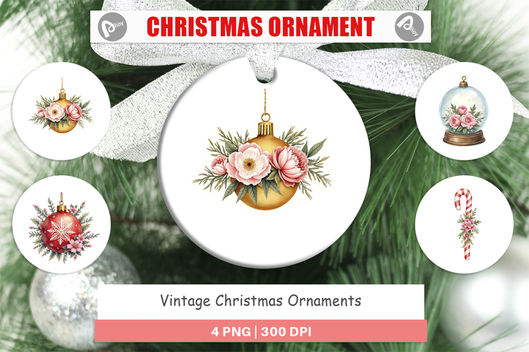 Ornament Vintage Christmas Ornaments Watercolor