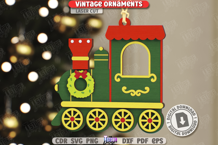Vintage Christmas Ornament Laser Cut|Retro Christmas|Holiday