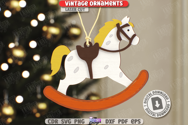 Vintage Christmas Ornament Laser Cut|Retro Christmas|Holiday