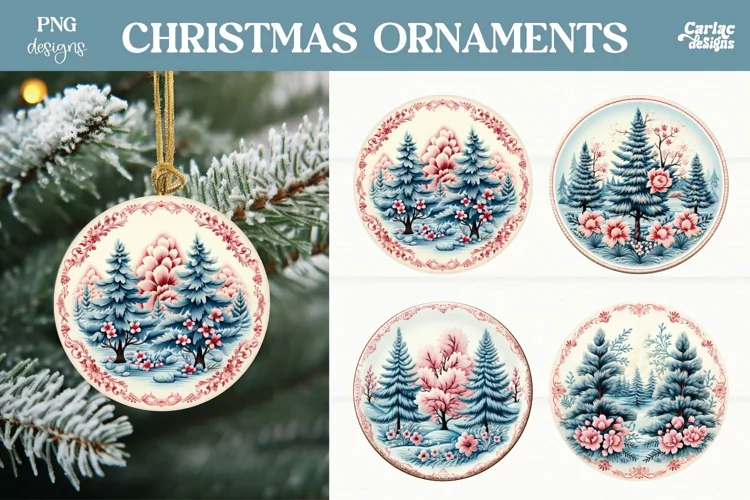 Christmas Ornament Sublimation | Vintage Christmas Ornaments