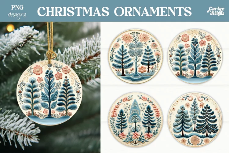 Christmas Ornament Sublimation | Vintage Christmas Ornaments
