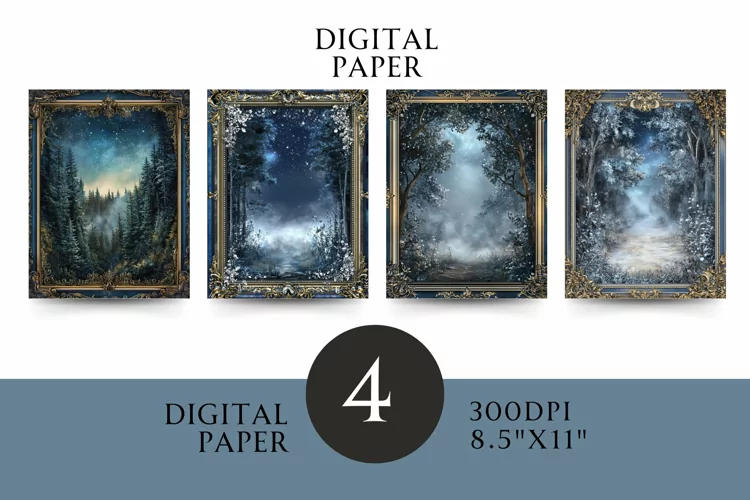 Enchanted Forest Digital Paper - Mystical Designs