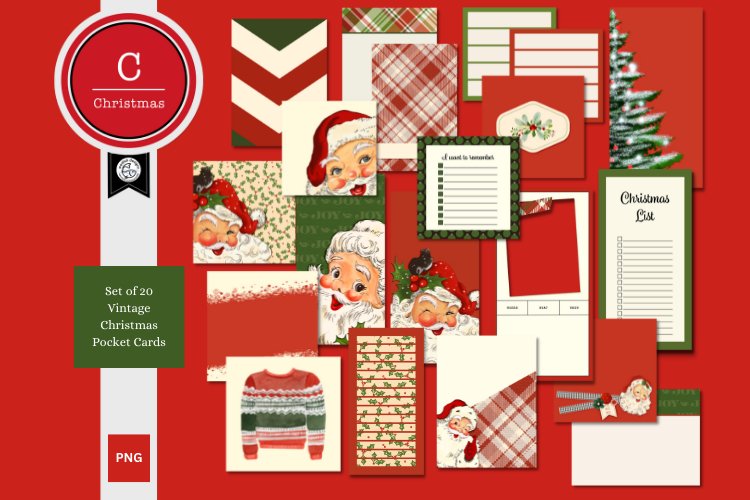 Vintage Christmas Digital Scrapbook Kit example image 1