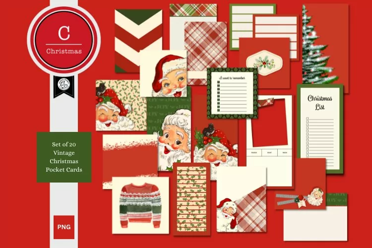 Vintage Christmas Digital Scrapbook Kit