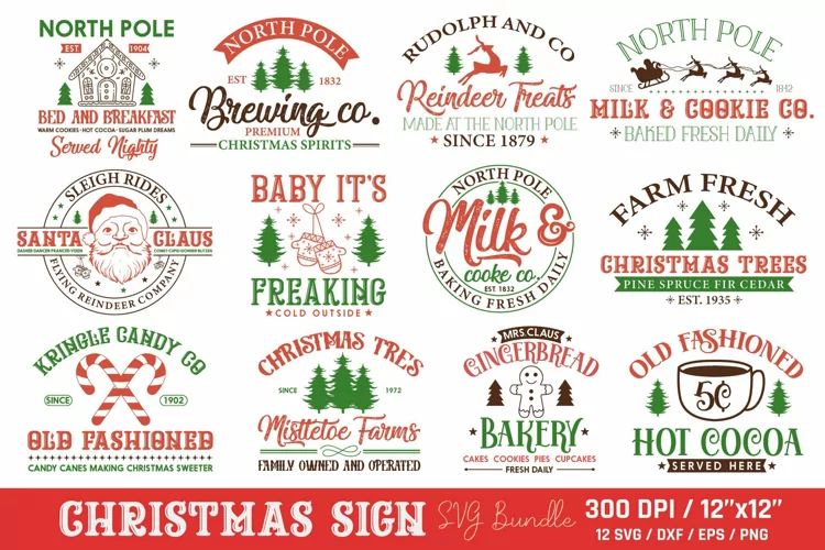 Vintage Christmas Sign SVG | Farmhouse Christmas SVG
