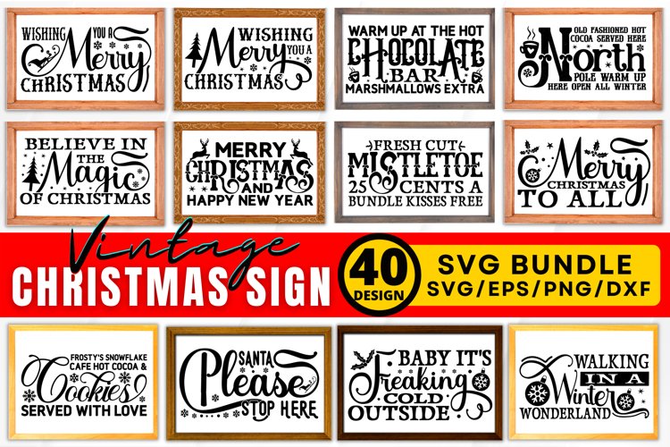 Vintage Christmas Svg Image 5
