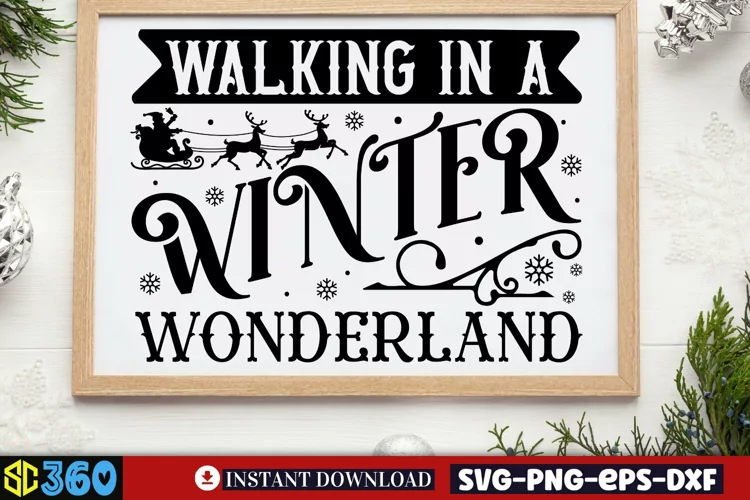 Walking in a winter wonderland. SVG,