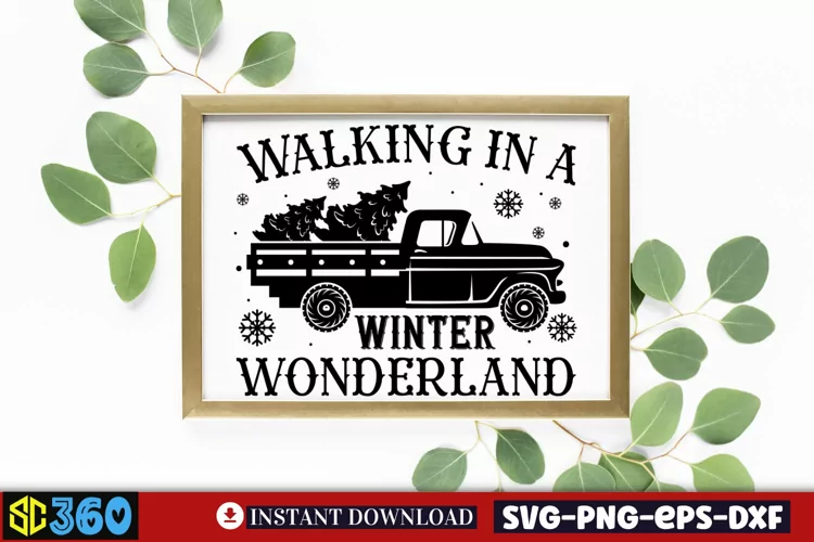 Walking in a winter wonderland. SVG,