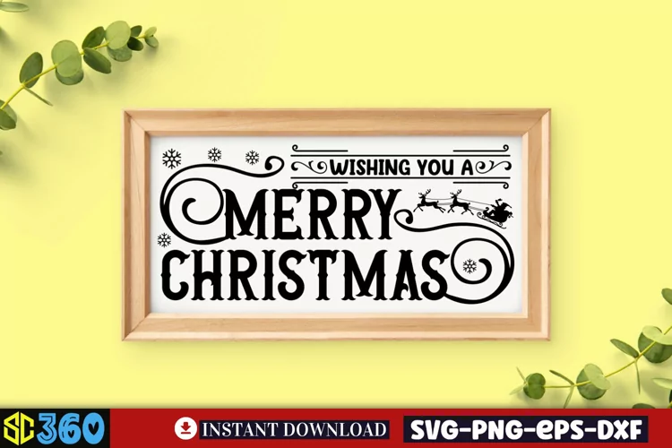 Wishing you a merry christmas SVG, Christmas SVG