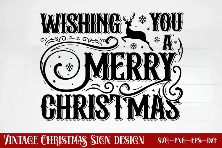 Wishing you a merry christmas SVG, Christmas SVG