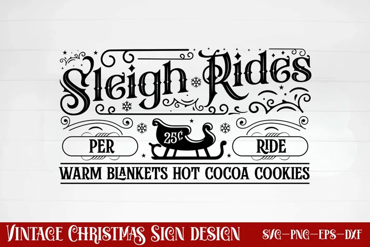 Sleigh rides 25c per ride warm blankets hot cocoa cookies