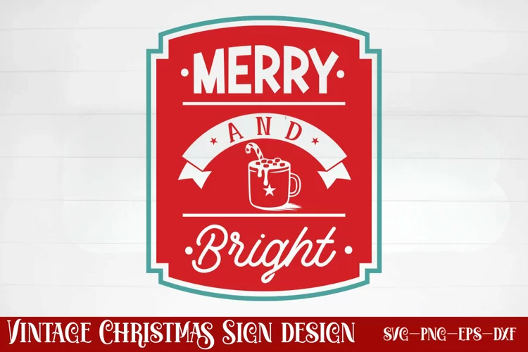 Merry and bright SVG