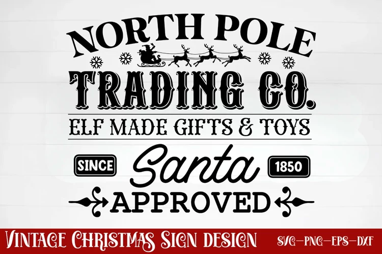 North pole trading co. elf made gifts & toys since 1850 sant