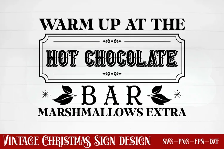 Warm up at the hot chocolate bar marshmallows extra SVG