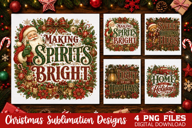 Santa Claus, Making Spirits Bright, Sweet Christmas Hugs example image 1
