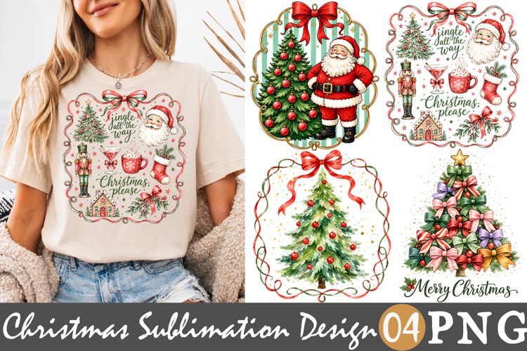 Vintage Christmas Sublimation PNG Santa Claus Holiday