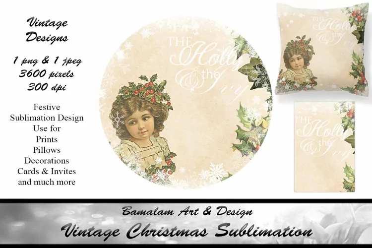 Vintage Christmas Holly & Ivy