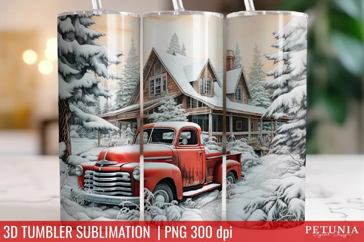 Christmas 3D Tumbler Designs | Christmas Sublimation Tumbler