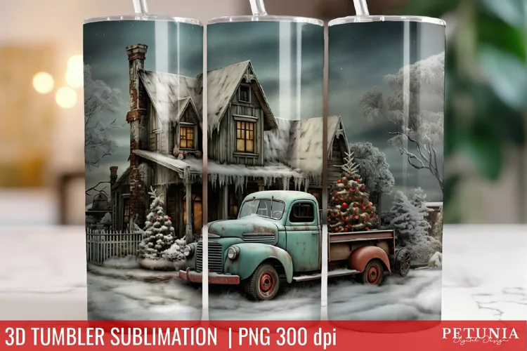 Christmas 3D Tumbler Designs | Christmas Sublimation Tumbler